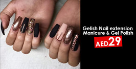 Gelish nail extension and mani-pedi