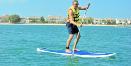Paddle boarding in Palm Jumeirah